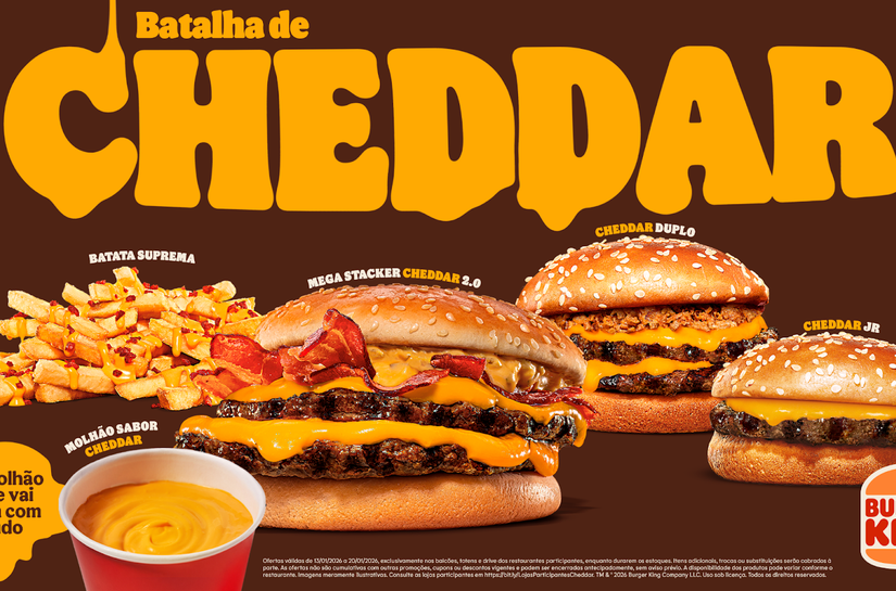 Burger King® lança “Batalha de Cheddar” e reforça qualidade e sabor em seu cardápio