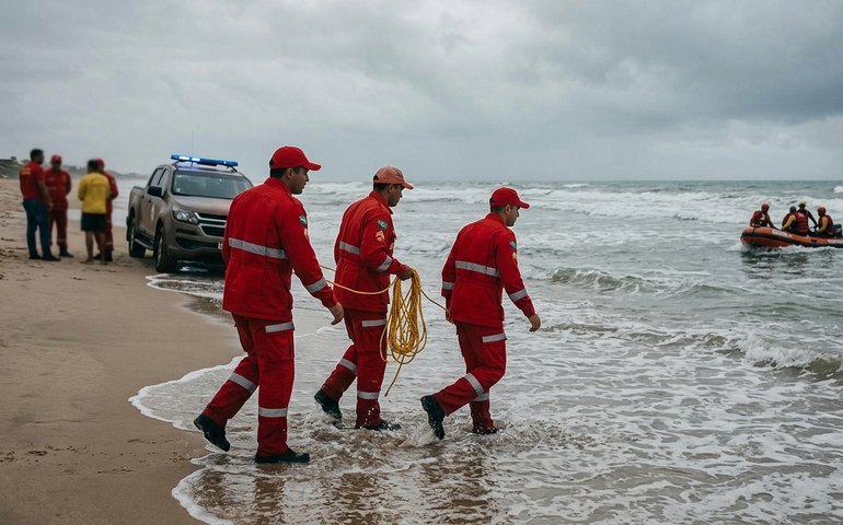 Bombeiros retomam buscas por jovem desaparecido no mar após tentar salvar amiga