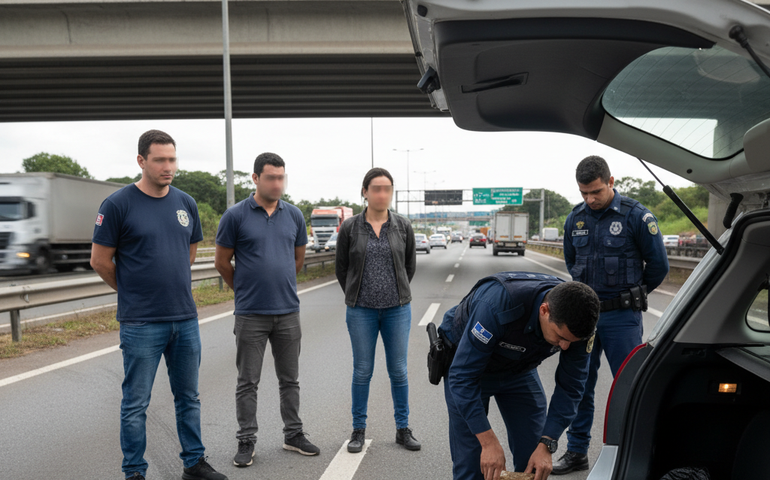 PRF apreende mais de 3 kg de haxixe escondidos em estepe na Dutra