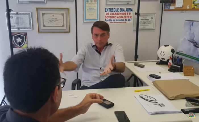 Bolsonaro, em 2016, na entrevista ao repórter do New York Times