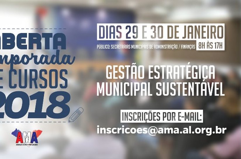 AMA abre temporada de cursos para 2018 a partir do dia 29 de janeiro