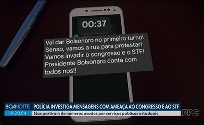 Usuários recebem SMS de plataforma do Governo do Paraná com apoio a Bolsonaro