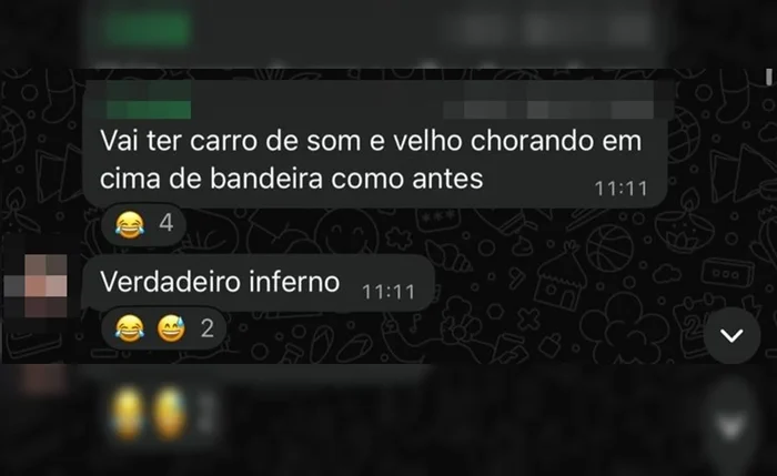 Em uma das mensagens, um morador reclama que a rotina no local voltará a ser um “verdadeiro inferno”.