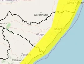 Alagoas entra em estado de atenção após Inmet emitir avisos de tempestade e ventos de até 100 km/h