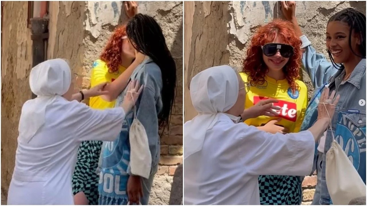 Freira interrompe beijo entre atrizes em gravação de série na Itália