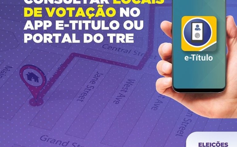 Eleitores devem consultar locais de votação no app e-Titulo ou portal do TRE
