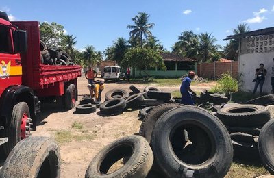 Mais de 500 pneus em desuso foram recolhidos em Marechal Deodoro 