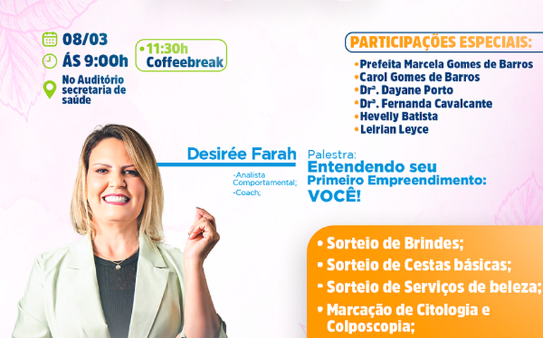 Prefeitura de Novo Lino realiza workshop para celebrar passagem do Dia Internacional da Mulher