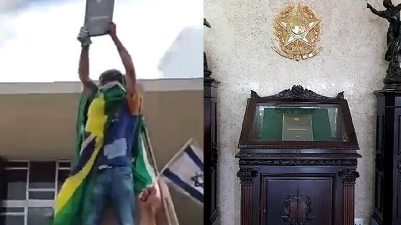 Réplica da Constituição levada por vândalos é devolvida ao STF