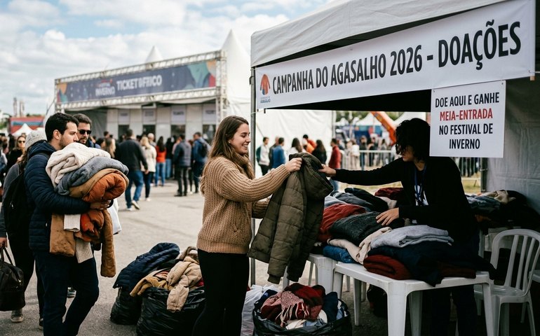 Campanha do Agasalho 2026 dá meia-entrada no Festival de Inverno Rio para quem doar roupas de frio; veja como participar