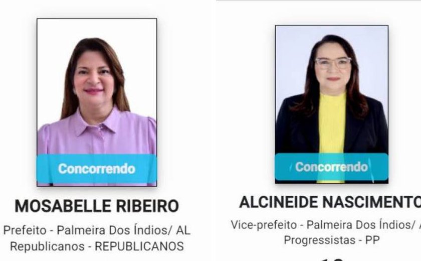 Sistema do TSE formaliza Mosabelle Ribeiro candidata a prefeita com a vice Alcineide Nascimento