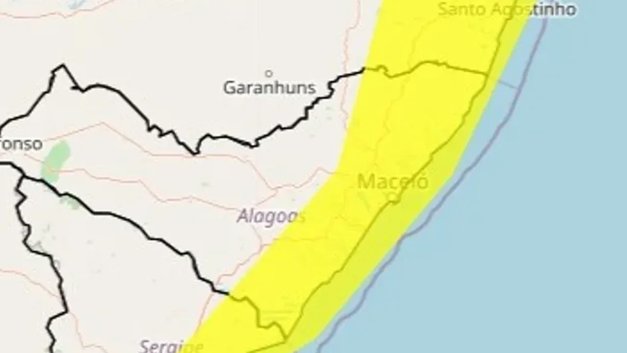 Alagoas entra em estado de atenção após Inmet emitir avisos de tempestade e ventos de até 100 km/h