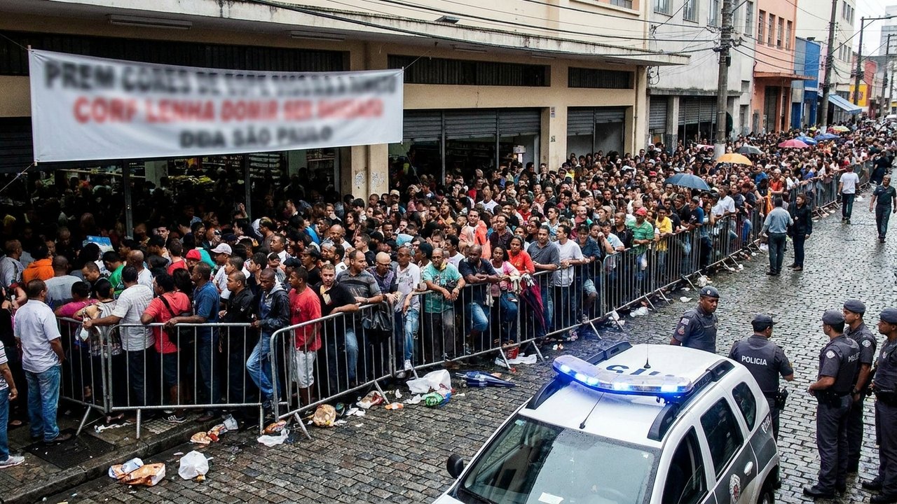Loja em SP anuncia TV a R$ 20 e inauguração causa tumulto no Brás: 'Estou na fila há três dias'