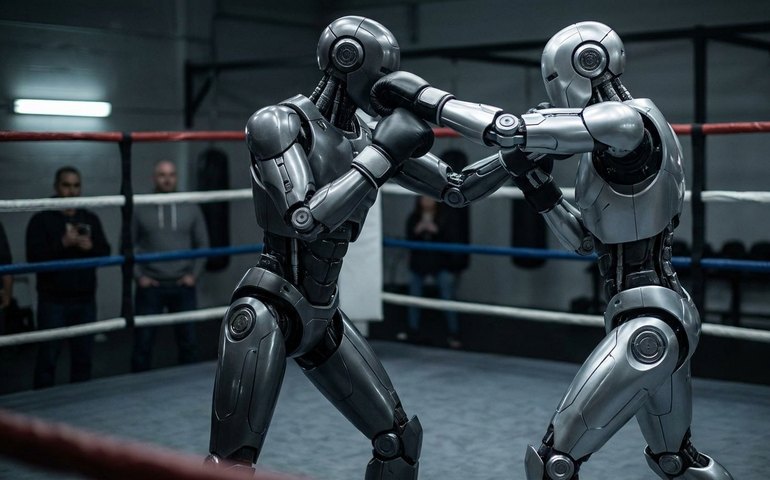 Robôs humanoides T800 da EngineAI impressionam em luta dentro de ringue