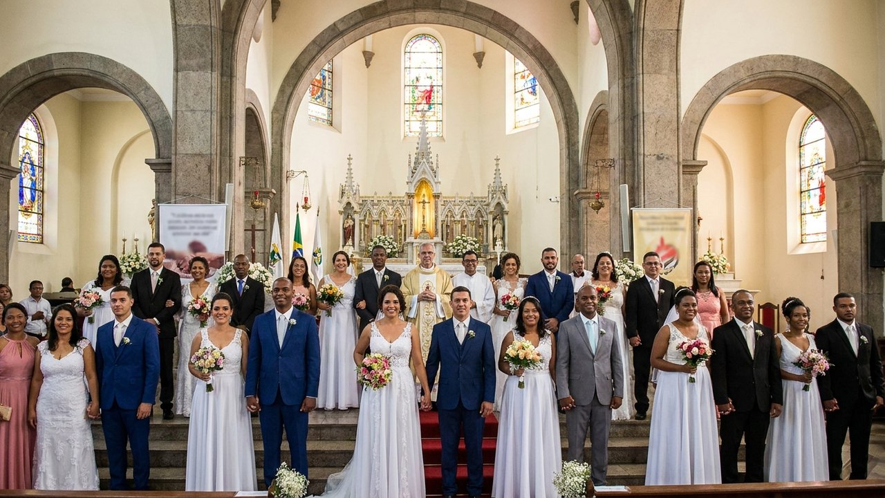Paróquia do Santo Cristo realiza casamento coletivo de 18 casais da Zona Portuária