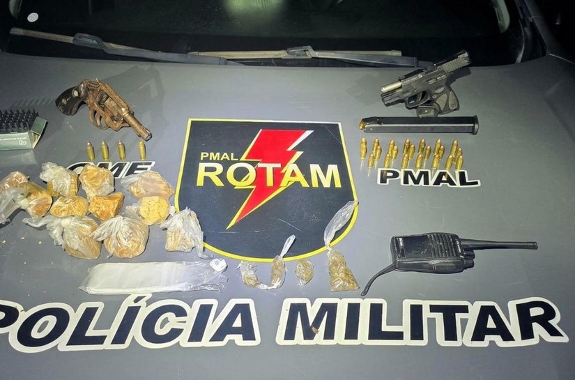 Operação policial localiza armas e drogas e cumpre mandado de prisão em Coruripe