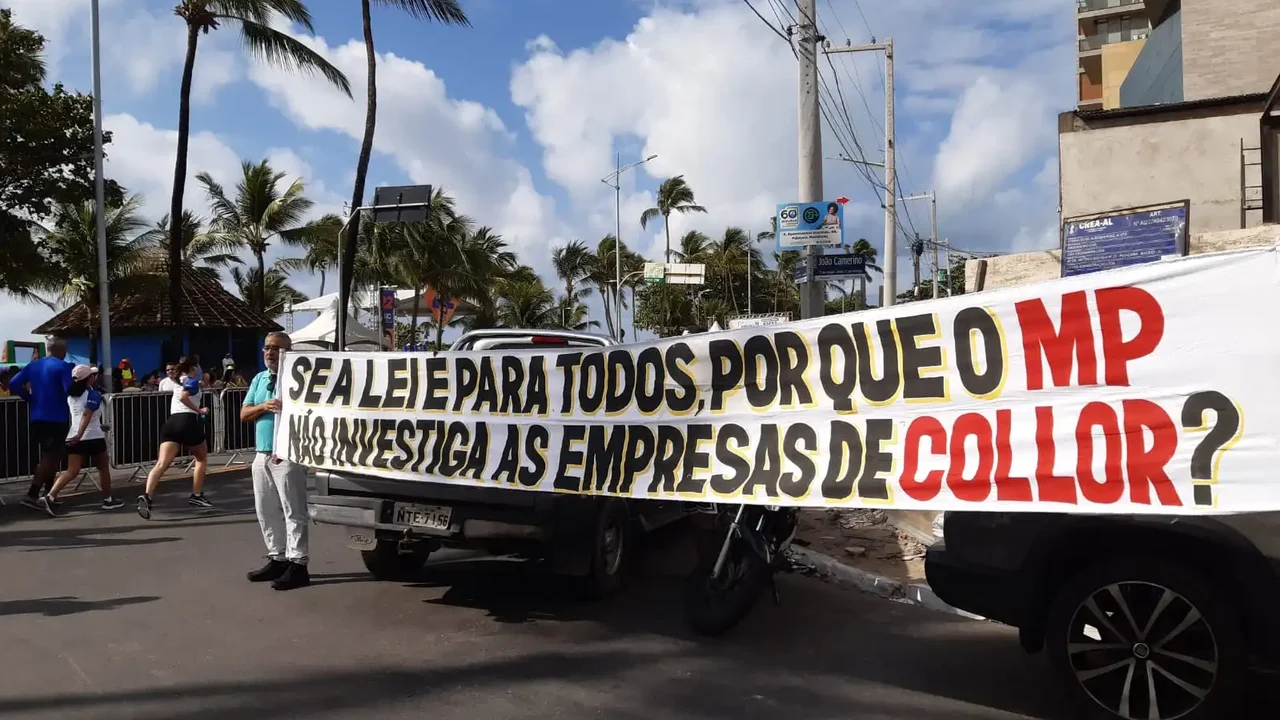 Corrida da OAM virou palco de protesto de ex-trabalhadores da TV Gazeta