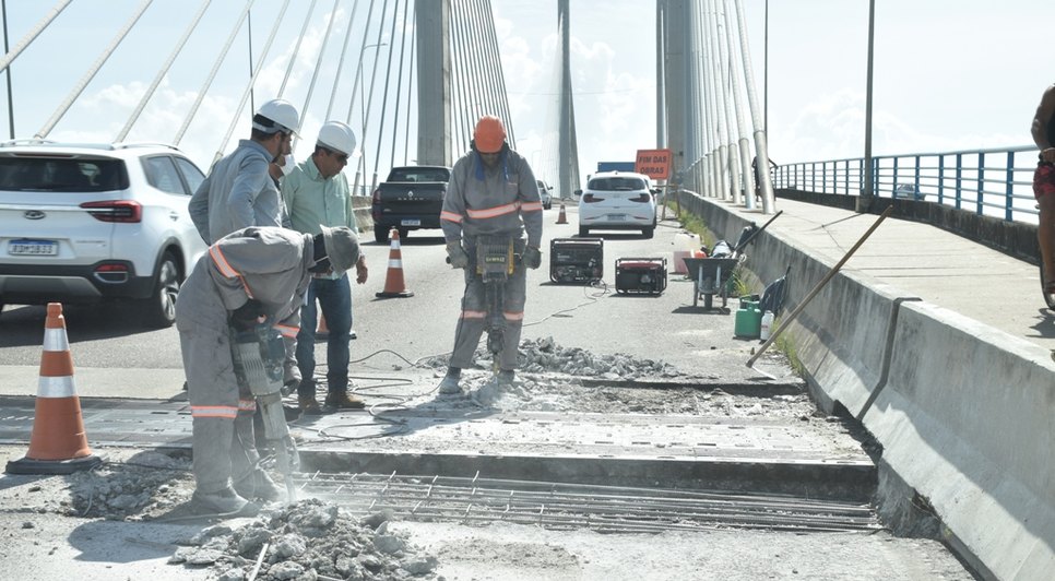 Obra sobre a ponte Aracaju-Barra está 45% concluída / Foto: Foto: DER-SE/ Divulgação