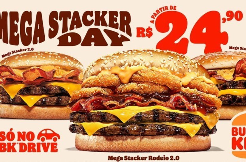 Burger King® traz de volta o “Mega Stacker Day” com sanduíches a partir de R$24,90