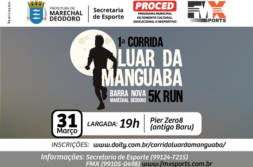 Prefeitura de Marechal realiza 1ª Corrida Luar da Manguaba, na Barra Nova