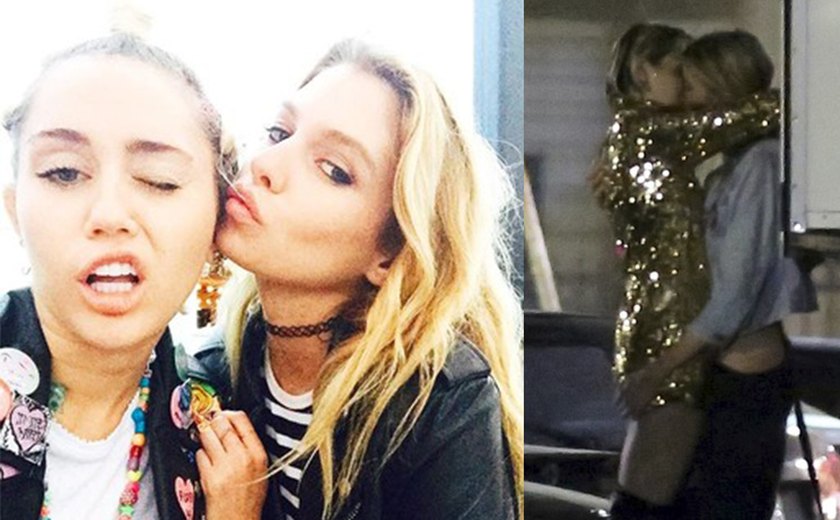 Miley Cyrus troca beijos (e muito mais) com modelo Stella Maxwell