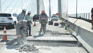 Obra sobre a ponte Aracaju-Barra está 45% concluída / Foto: Foto: DER-SE/ Divulgação