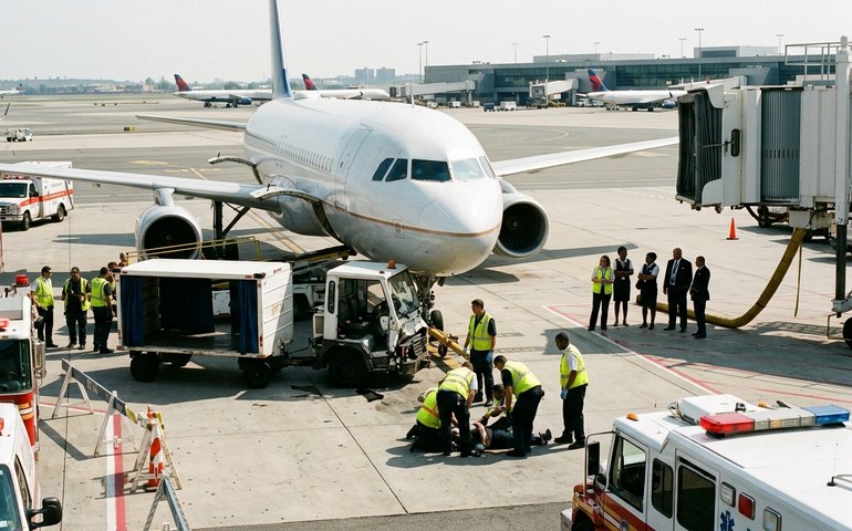 Colisão entre avião de passageiros e veículo deixa quatro feridos em aeroporto de Nova York