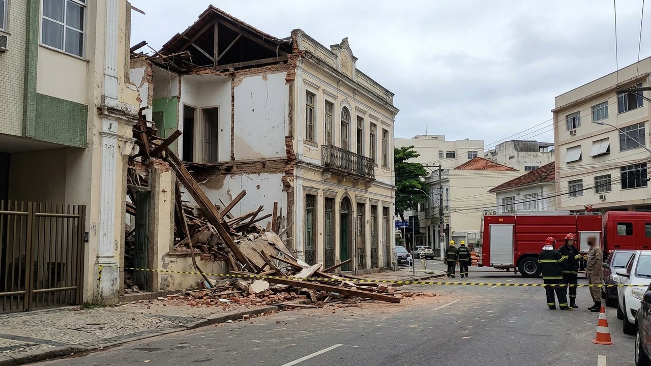 Desabamento de casarão deixa mãe e filha feridas na Zona Sul do Rio