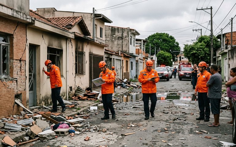 Defesa Civil realiza vistoria em imóveis atingidos por explosão no Jaguaré