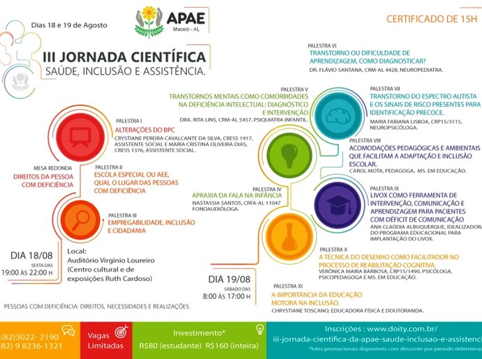 APAE Maceió realiza a III Jornada Científica APAE Saúde, Inclusão e Assistência