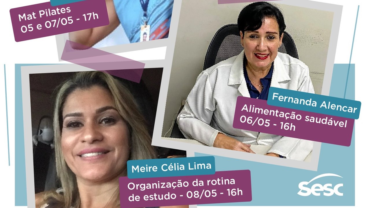 Pilates, nutrição e estudo serão temas de lives do Sesc