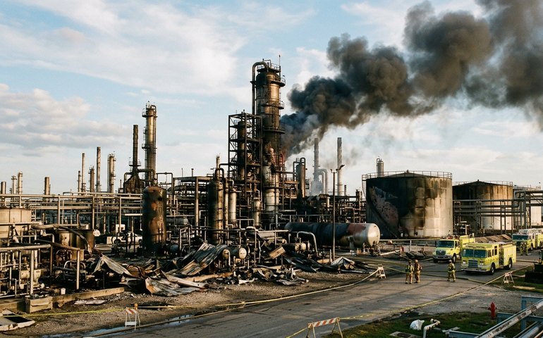 Refinaria da Valero explode e pega fogo em Port Arthur, no Texas (EUA)