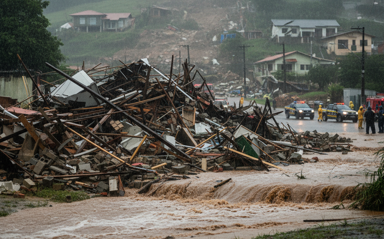 Chuva intensa volta a atingir Juiz de Fora e provoca novos desabamentos