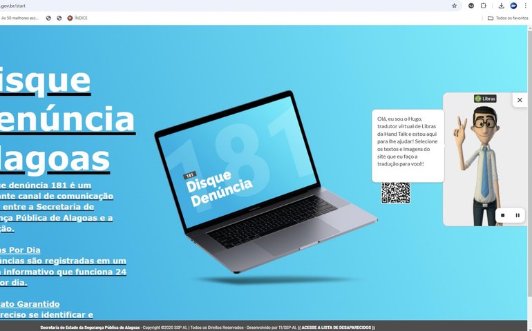 Site da Segurança Pública passa a contar com aplicativo que traduz textos para Libras