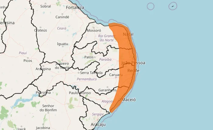 Avisos do Inmet colocam diferentes regiões de Alagoas em estado de atenção para o mau tempo