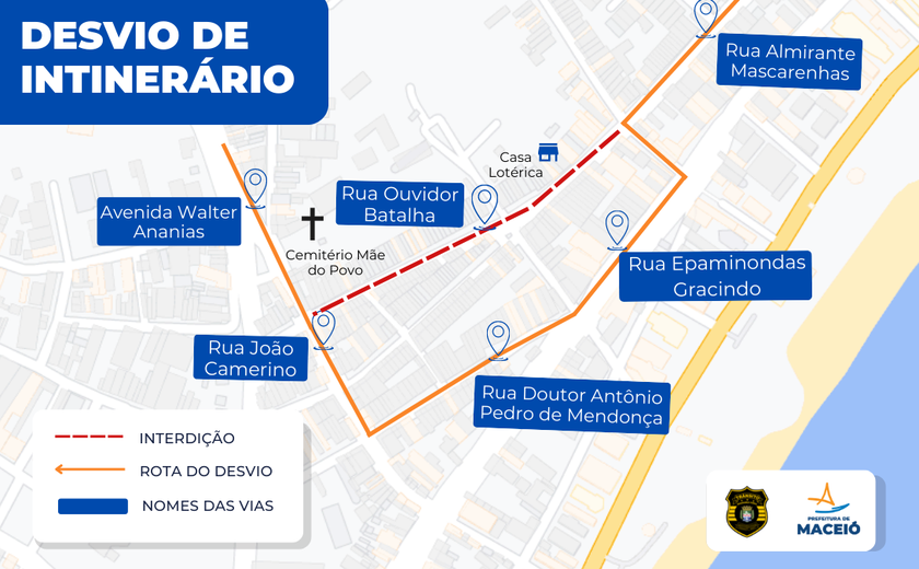 Rua Ouvidor Batalha será parcialmente interditada neste sábado (11) na Pajuçara