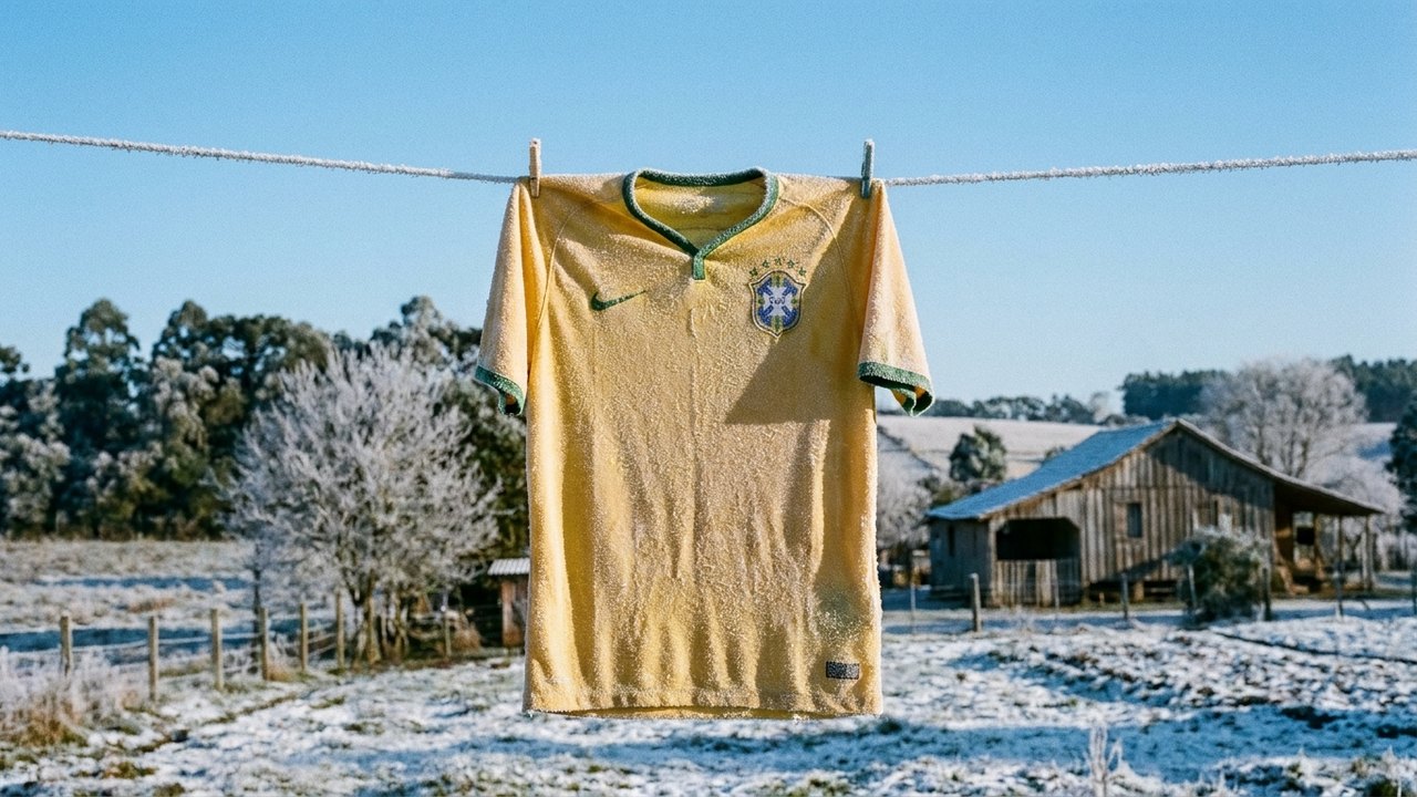 Camiseta da Seleção congela em SC em dia com mínima de -9,1°C
