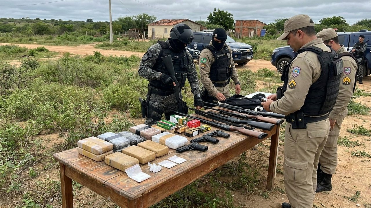 Megaoperação no Agreste de Alagoas apreende arsenal e quase 10 kg de drogas com suspeitos de facção