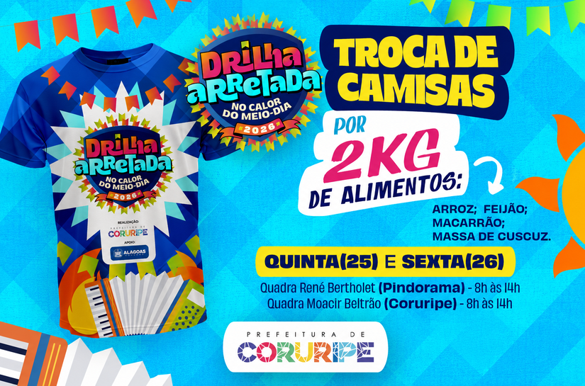 Troca de camisas da Drilha Arretada começa nesta quinta (26) em Coruripe