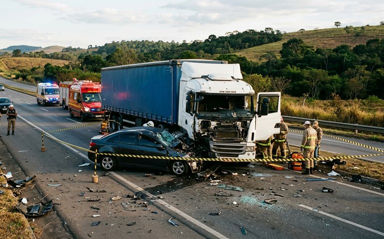 Seis pessoas da mesma família morrem em colisão frontal com carreta em Minas Gerais