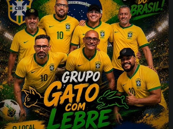 Na torcida e no samba: Grupo Gato com Lebre faz show durante transmissão do jogo do Brasil