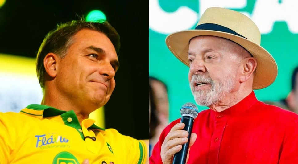 Flávio Bolsonaro e Lula. / Foto: Reprodução.