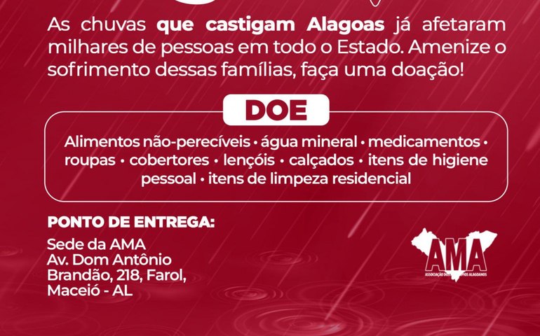 AMA recebe doações para municípios afetados pelas fortes chuvas Municípios