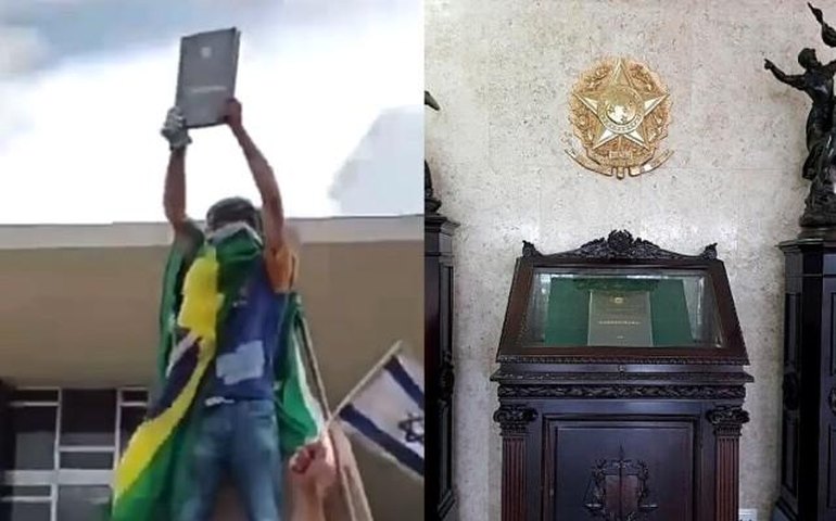 Réplica da Constituição levada por vândalos é devolvida ao STF