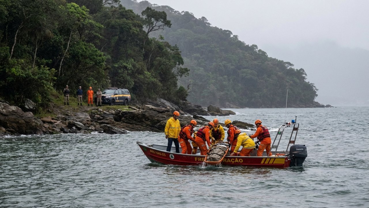 Bombeiros encontram corpo durante buscas por pescador desaparecido após vendaval em Paraty