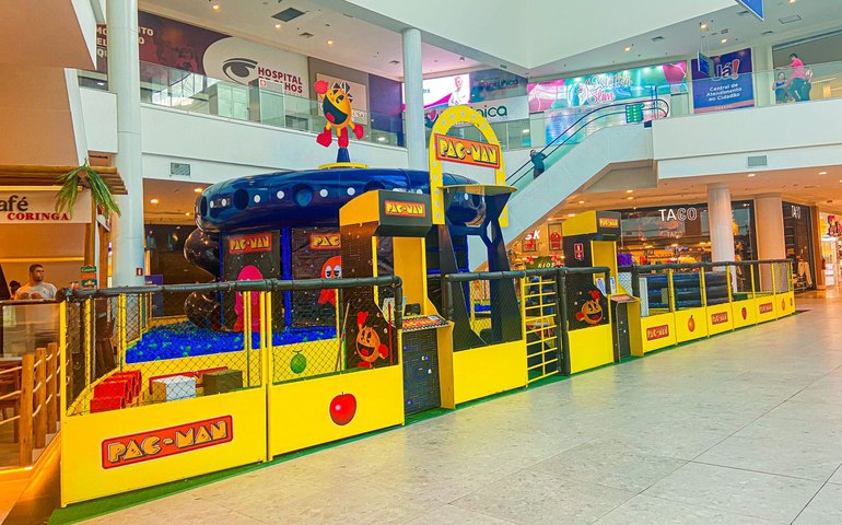 ﻿Shopping Pátio Maceió traz espaço lúdico com o famoso personagem de videogame Pacman para a diversão das crianças