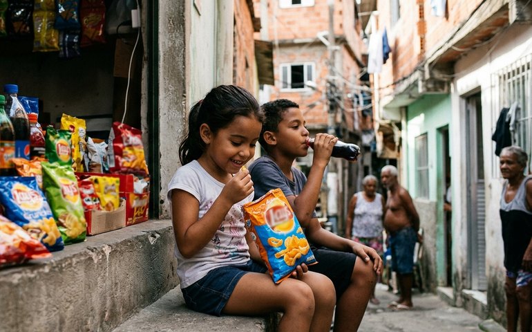 Ultraprocessados viram símbolo de 'infância feliz' em comunidades, aponta estudo do Unicef
