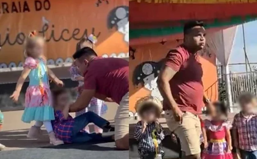 Homem agride criança durante apresentação escolar no DF