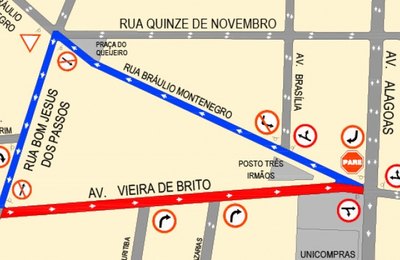 Avenida Vieira de Brito, em Palmeira, terá implantação de mão única a partir de segunda, 14