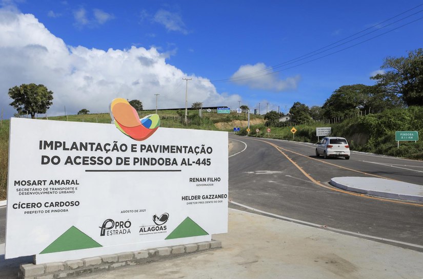 Com entrega de rodovia em Pindoba, Alagoas bate meta de asfaltar 100% dos acessos aos municípios